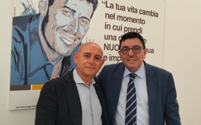 Giovanni Felice con il presidente di Palermo km 0 Salvatore Guccione