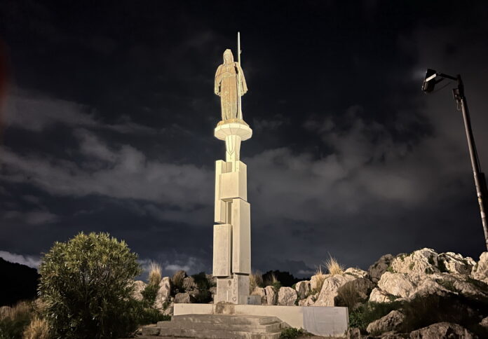 Monte Pellegrino prove nuova illuminazione statua belvedere